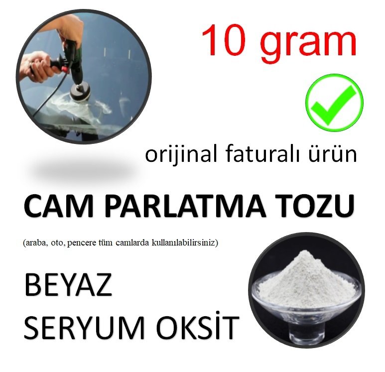 Oto Camı Parlatma Tozu Beyaz Seryum Oksit 10 gram