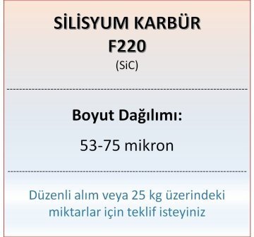 Silisyum Karbür F220 - SiC - 53-75 mikron - 10 KG
