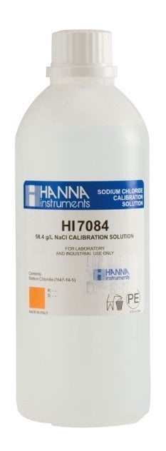HANNA HI7084M Standard Solution at 58.4 g/L NaCl, 230 mL bottle