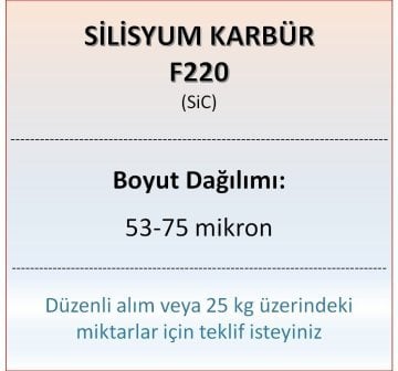 Silisyum Karbür F220 - SiC - 53-75 mikron - 5 KG