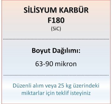 Silisyum Karbür F180 - SiC - 63-90 mikron - 1 KG