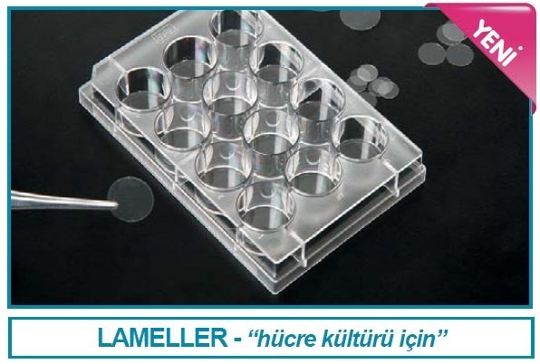 İSOLAB 126.02.012 cover slips - hücre kültürü için - 12 kuyulu (200 adet)