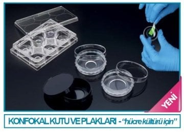İSOLAB 126.03.635 konfokal kabı - confocal kabı & kapağı - cell culture - 85.4 mm çap (4 adet)