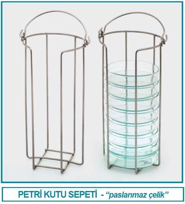 İSOLAB 081.20.001 petri kutusu sepeti - paslanmaz çelik (1 adet)