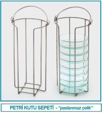 İSOLAB 081.20.001 petri kutusu sepeti - paslanmaz çelik (1 adet)