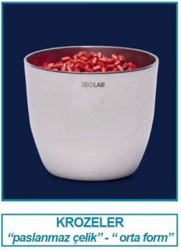 İSOLAB 038.13.S50 kroze - paslanmaz çelik - 62 x 48 mm (1 adet)