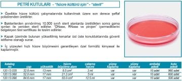 İSOLAB 120.13.090 petri kutusu - hücre kültürü için - 90 mm çap (500 adet)
