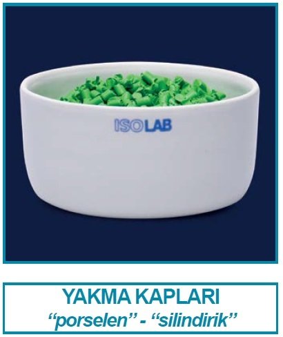İSOLAB 038.21.040 yakma kabı - porselen - silindirik - çap 40 mm (1 adet)