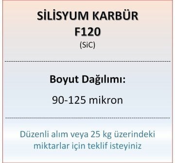 Silisyum Karbür F120 - SiC - 90-125 mikron - 10 KG