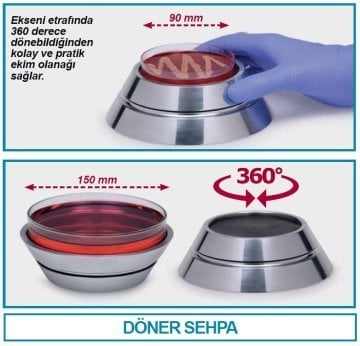 İSOLAB 081.10.001 döner sehpa - ekim için (1 adet)