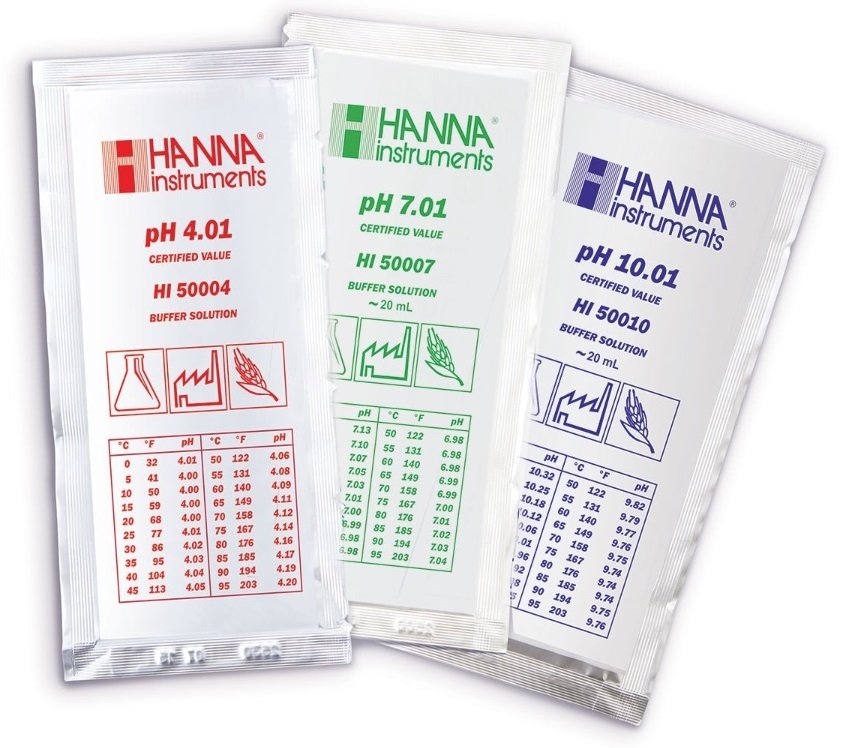 HANNA HI77700P pH 7.01 - 25oC Calibration Buffer Sachets, (10 x 20 mL)