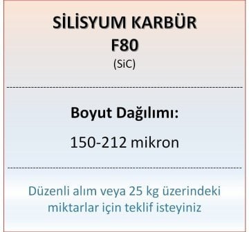 Silisyum Karbür F80 - SiC - 150-212 mikron - 1 KG