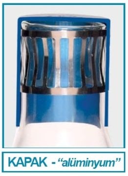 İSOLAB 027.06.101 kapak - aluminyum - girintili tabanlı erlenler için (1 adet)