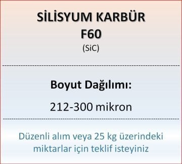 Silisyum Karbür F60 - SiC - 212-300 mikron - 5 KG