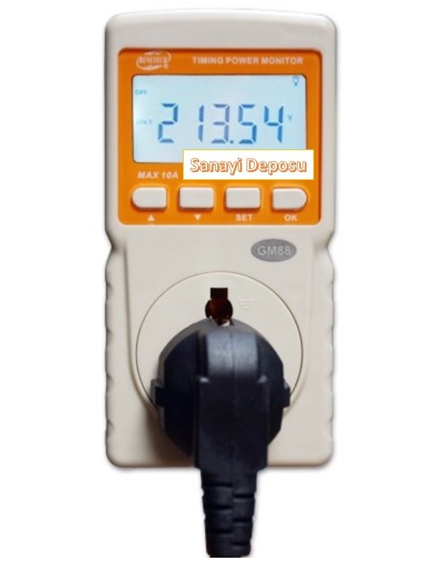 BGM88 Timer Özellikli Enerji Ölçer / Prizden Güç Ölçer