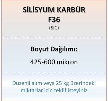 Silisyum Karbür F36 - SiC - 425-600 mikron - 25 KG