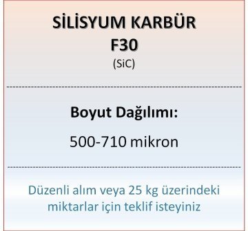 Silisyum Karbür F30 - SiC - 500-710 mikron - 10 KG