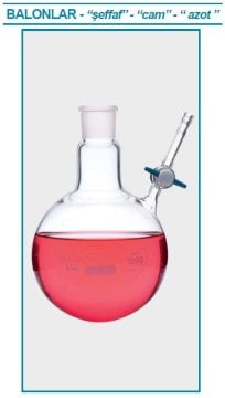 İSOLAB 030.59.250 balon - azot -yuvarlak dipli-musluklu-dişi şilif : NS 29/32 - 250 ml (1 adet)