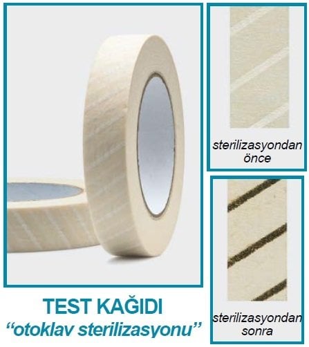 İSOLAB 101.03.001 sterilzasyon test kağıdı - rulo (1 rulo)