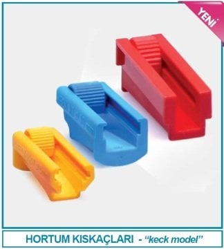 İSOLAB 052.06.006 hortum kıskacı - keck tipi - 6 mm boru çapı için - kırmızı (1 adet)