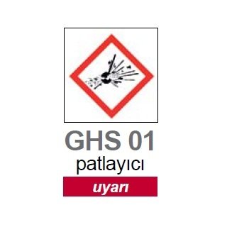 İSOLAB 099.11.T01 patlayıcı piktogramı GHS 1 uyarı etiketi 26x37mm-250 etiket