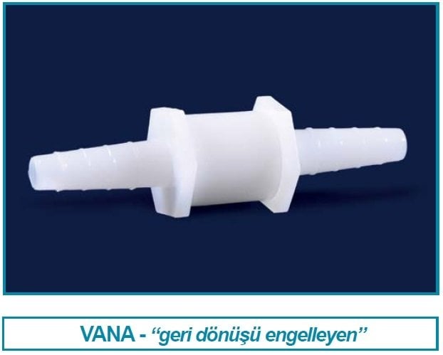 İSOLAB 040.10.005 tek yönlü vana - polipropilen - çap 8/11 mm (1 adet)