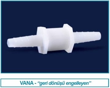 İSOLAB 040.10.005 tek yönlü vana - polipropilen - çap 8/11 mm (1 adet)