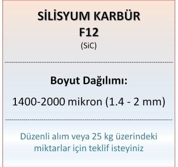 Silisyum Karbür F12 - SiC - 1400-2000 mikron - 500 gram