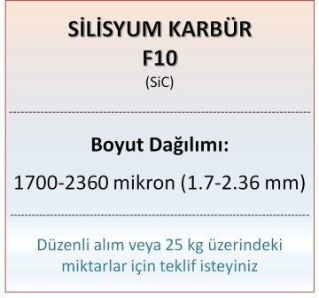Silisyum Karbür F10 - SiC - 1700-2360 mikron - 1 KG