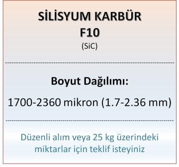 Silisyum Karbür F10 - SiC - 1700-2360 mikron - 10 KG