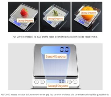 ALF 2000 Hassas Cep Terazisi - Hassasiyet: 0,1 gr. Max: 2000 gr.