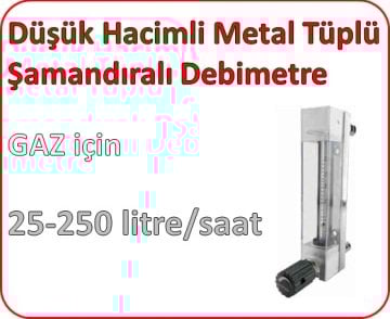 Düşük Hacimli Metal Tüplü Şamandıralı Debimetre (GAZ için) 25-250 lt/saat
