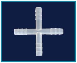 İSOLAB 052.25.006 hortum bağlantı parçası - X form - 6 mm çap (1 adet)