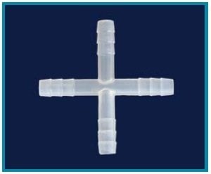 İSOLAB 052.25.006 hortum bağlantı parçası - X form - 6 mm çap (1 adet)