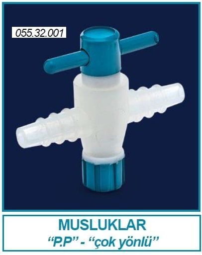 İSOLAB 055.32.001 musluk - 2 yollu (1 adet)