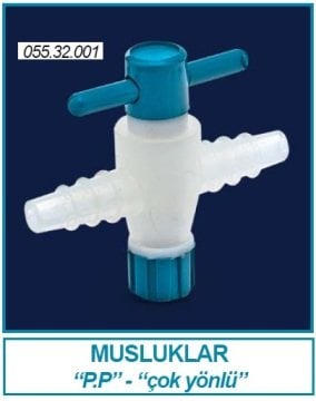 İSOLAB 055.32.001 musluk - 2 yollu (1 adet)