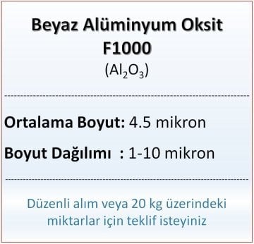 Alüminyum Oksit F1000 - Al2O3 - 4.5 mikron - 5 KG