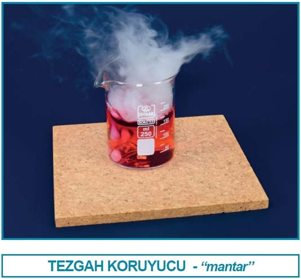 İSOLAB 080.66.002 tezgah koruyucu - mantar - 200 x 200 x 10 mm (1 adet)