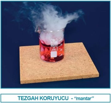 İSOLAB 080.66.002 tezgah koruyucu - mantar - 200 x 200 x 10 mm (1 adet)