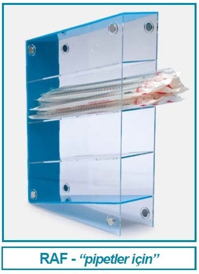 İSOLAB 022.06.001 pipet rafı - monoblok (1 adet)