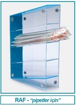 İSOLAB 022.06.001 pipet rafı - monoblok (1 adet)