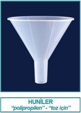 İSOLAB 041.07.100 huni - P.P - toz aktarmak için - çap 100 mm (1 adet)