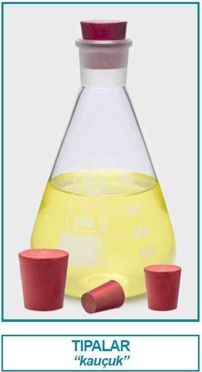 İSOLAB 051.20.020 tıpa - kauçuk - 64.5 x 75.5 mm çap - 55 mm H (3 adet)