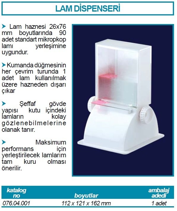 İSOLAB 076.04.001 lam dispenseri (1 adet)