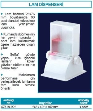 İSOLAB 076.04.001 lam dispenseri (1 adet)