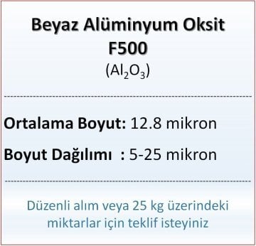 Alüminyum Oksit F500 - Al2O3 - 12.8 mikron - 5 KG