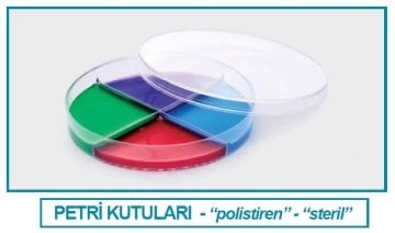 İSOLAB 081.02.094 petri kutusu - P.S - 90 x 17 mm - 4 bölmeli - steril A (500 adet)