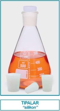 İSOLAB 051.22.017 tıpa - silikon - 50.5 x 59.5 mm çap - 45 mm H (6 adet)