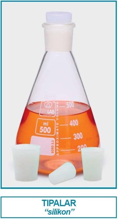 İSOLAB 051.22.019 tıpa - silikon - 60.0 x 70.0 mm çap - 50 mm H (6 adet)