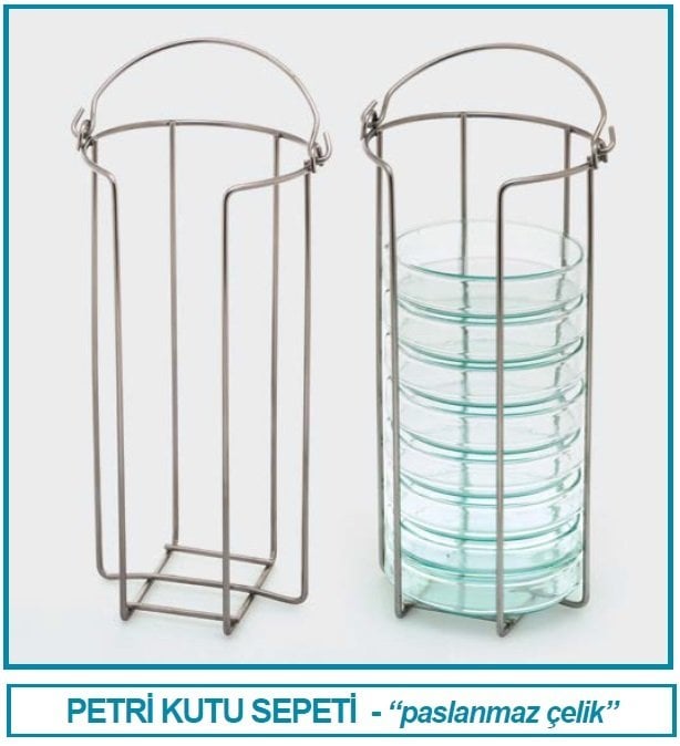 İSOLAB 081.20.001 petri kutusu sepeti - paslanmaz çelik (1 adet)